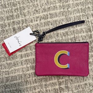 Joules Pink Wristlet with Colorful C Design